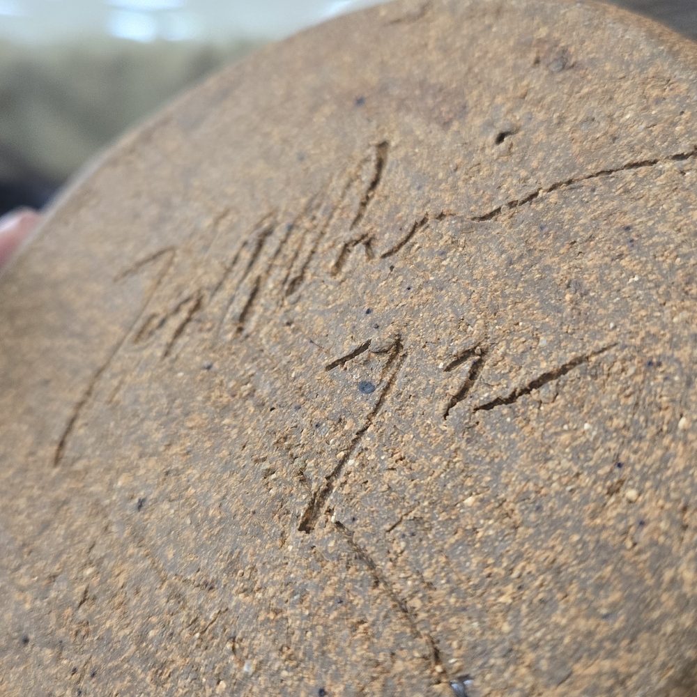 Important Signed Stoneware Ceramic Vase 1972 - Picture 7 of 9